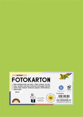 Dekorkarton, A4, 300 g, 50 lap, FOLIA, tavaszzöld