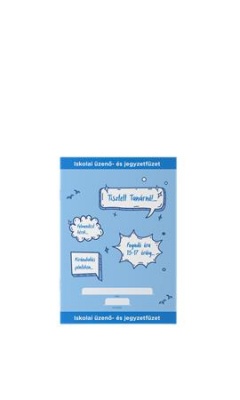 Füzet, tűzött, A5, üzenő, 32 lap, ICO, kék
