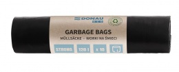 Szemeteszsák, extra erős, 120 l, 10 db, 35 µ, DONAU "Eco", fekete