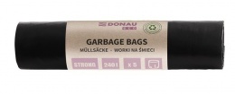 Szemeteszsák, extra erős, 240 l, 5 db, 70 µ, DONAU "Eco", fekete