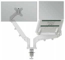 Monitor- és laptoptartó-kar, LEITZ "Ergo Dual", világosszürke