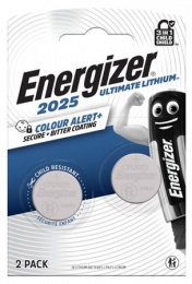 Gombelem, CR2025, 2 db, színjelző, ENERGIZER "Ultimate Lítium Performance"