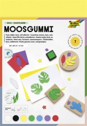 Moosgumi, öntapadó, 20x29 cm, 7 lap, FOLIA "Basic", 7 különböző szín