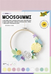 Moosgumi, 20x29 cm, 10 lap, FOLIA "Pastel", 10 különböző pasztel szín