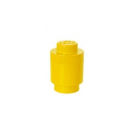Tárolódoboz, henger, LEGO, sárga