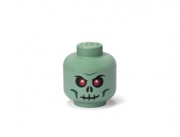 Tárolódoboz, fej, kicsi, LEGO, Green Skeleton