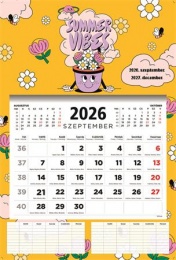 Naptár, fali, diák, 2026/2027 tanév, TOPTIMER, "Summer"