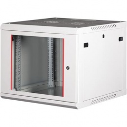 Rack szekrény, fali, 19", 9U, lapraszerelt, LANDE "PROlineB", szürke