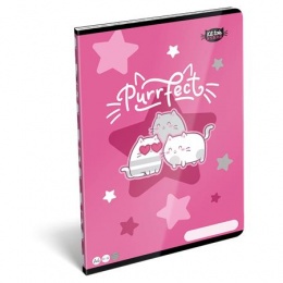 Füzet, tűzött, A4, vonalas, 32 lap LIZZYSULI, "Kit tok Stars Purrfect"