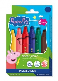 Filctoll készlet, 2,5 mm, kimosható, jumbo, STAEDTLER „Noris® junior 329”, Peppa malac, 6 szín