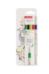 Tűfilc készlet, 0,4 mm, UNI "Emott Vivid", 5 különböző szín