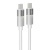 Töltőkábel, USB-C - USB-C, 60W, 1 m, AVAX "CB316 Glowy", fehér