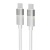 Töltőkábel, USB-C - USB-C, 60W, 1 m, AVAX "CB316 Glowy", fehér